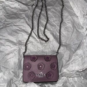 Coach Lilac/Purple Pebbled Leather Mini Crossbody Wallet***PRICE IS FIRM***
